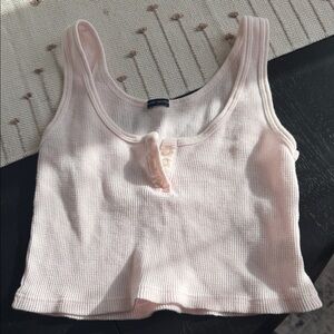 Brandy Melville Light Pink Ribbed Top